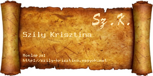 Szily Krisztina névjegykártya