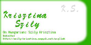 krisztina szily business card